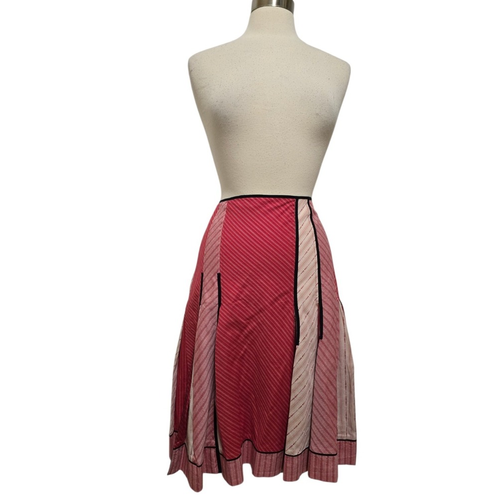 Vintage Anthropologie Red Mixed Stripe Skirt Size 10 Womens 2004 - Picture 6 of 8